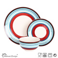 16PCS Stripe Handpainting cerâmica Dinner Set